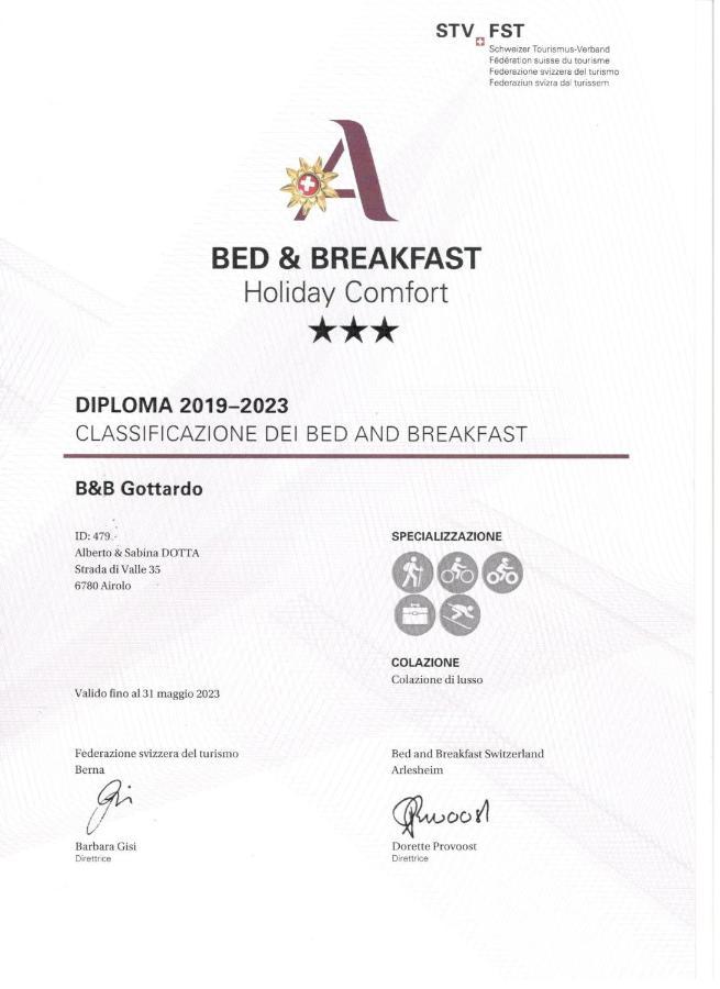 B&B Gottardo Airolo Bagian luar foto